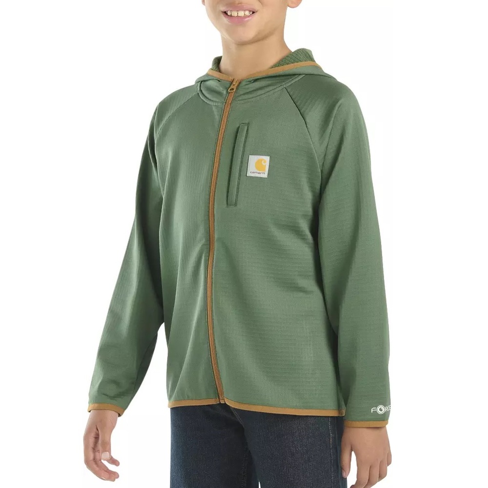 NWT Carhartt Boys' Olive Full-Zip Hoodie size 10-12